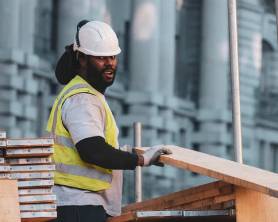 Tradie working with scaffolding